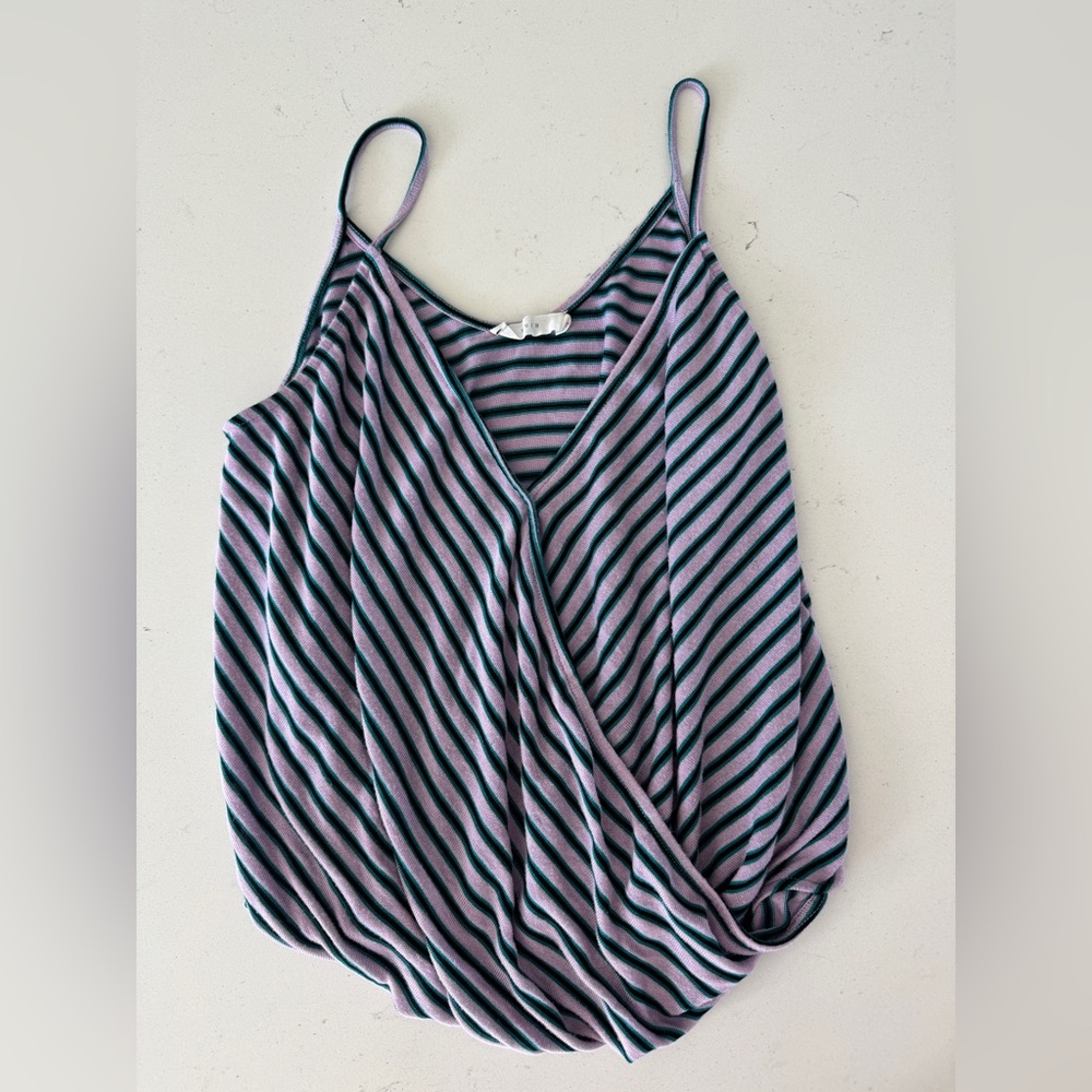 Lush Lavender and Black Striped Wrap Cami
